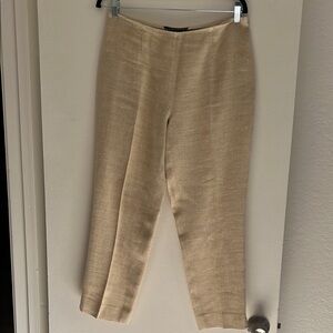 Ralph Lauren Black Label Tan Linen & Silk  Women's Pants